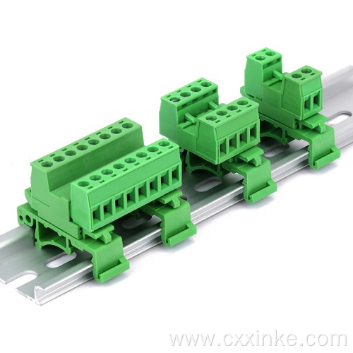 UK replace din rail mounted pluggable female and male terminal block connector